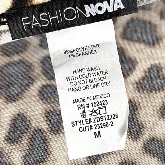 Fashion Nova Don't Get This Twisted Leopard Twist Long Sleeve Top - M - Picture 7 of 9